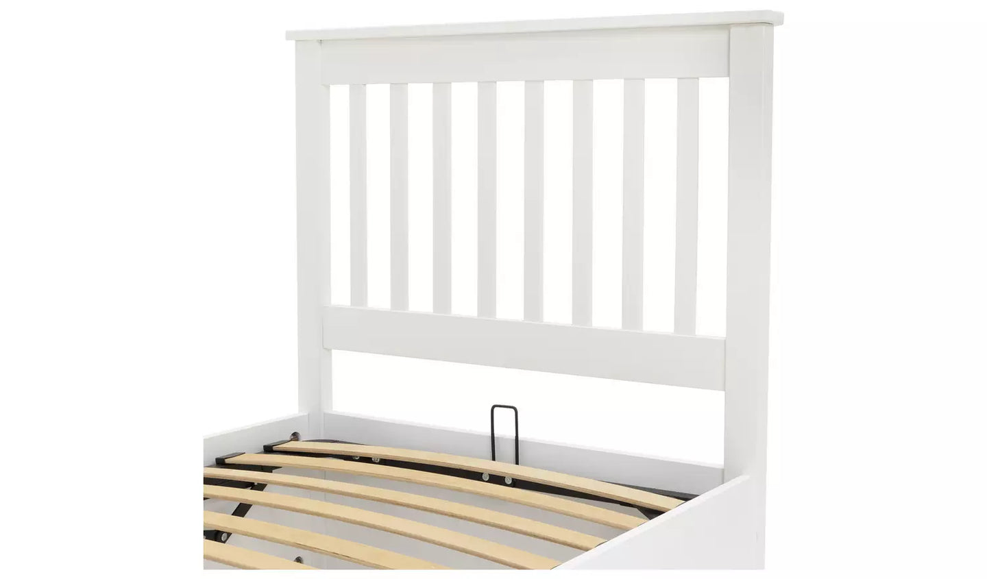 Assembled Habitat Aspley Single Wooden Ottoman Bed Frame - White